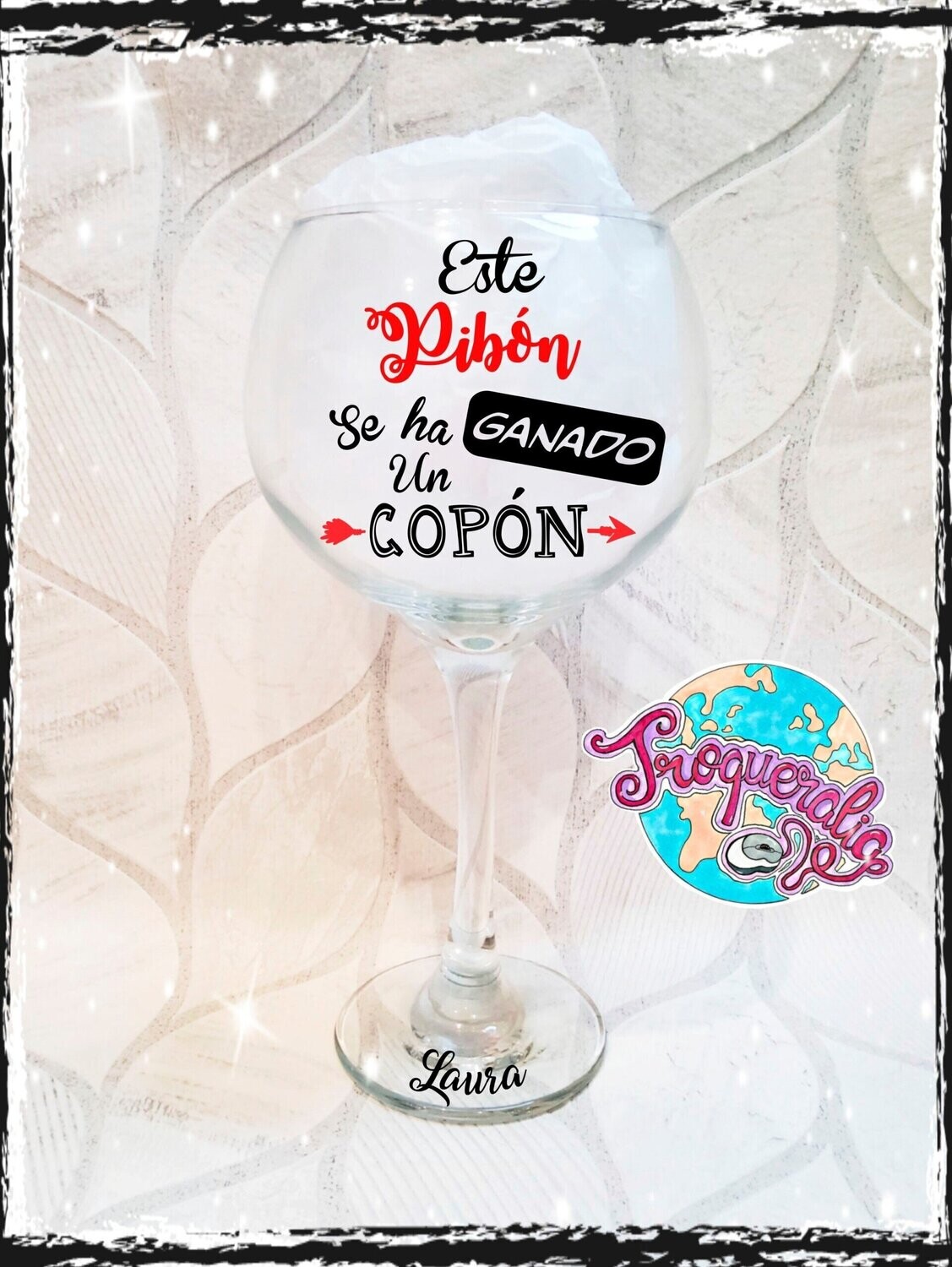 Copa Balón pie transparente personalizada