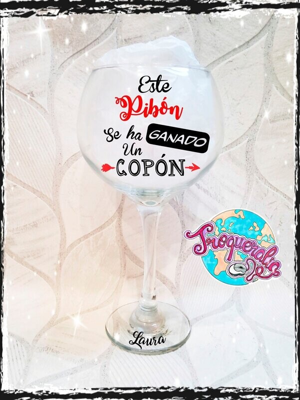 Copa Balón pie transparente personalizada
