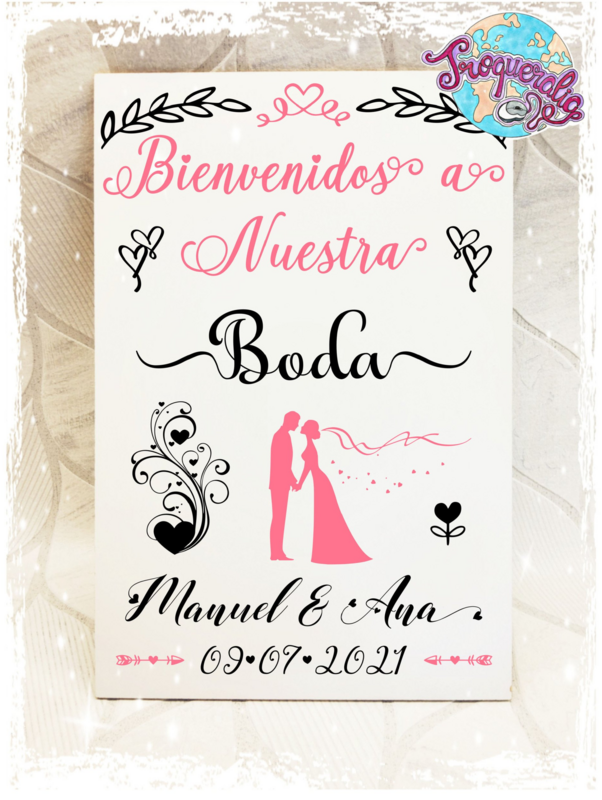 Cartel de madera personalizados con vinilo