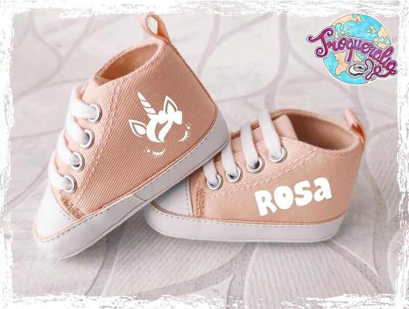 Zapatillas de bebe personalizadas Rosa melocotón