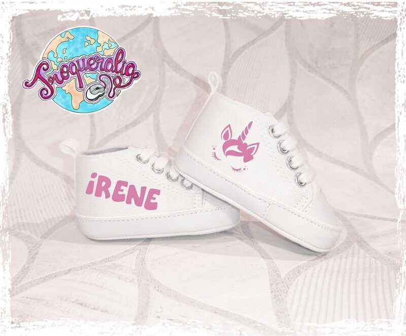 Zapatillas de bebe personalizadas blancas