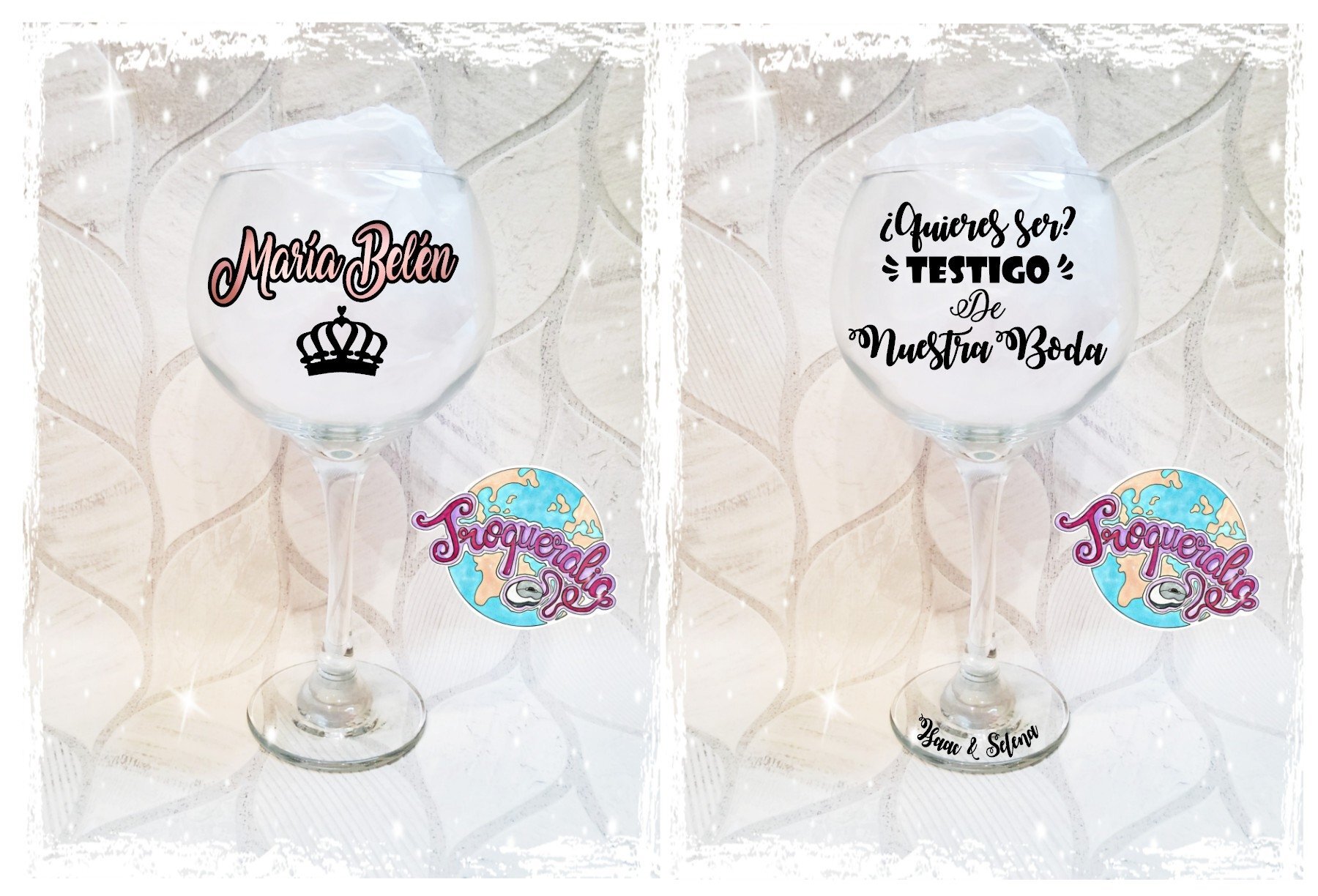 Copa Balón pie transparente personalizada