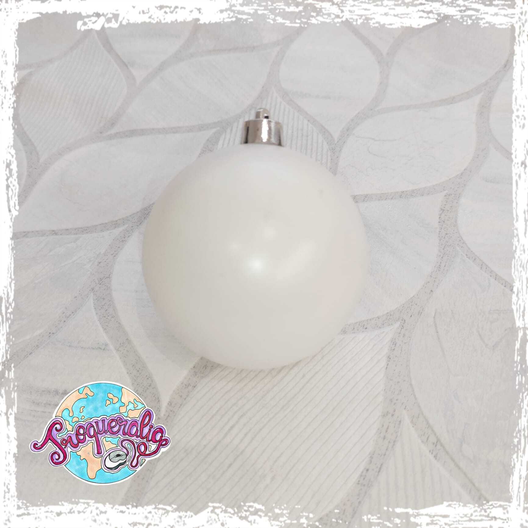 Bola de navidad Blaca poco brillo