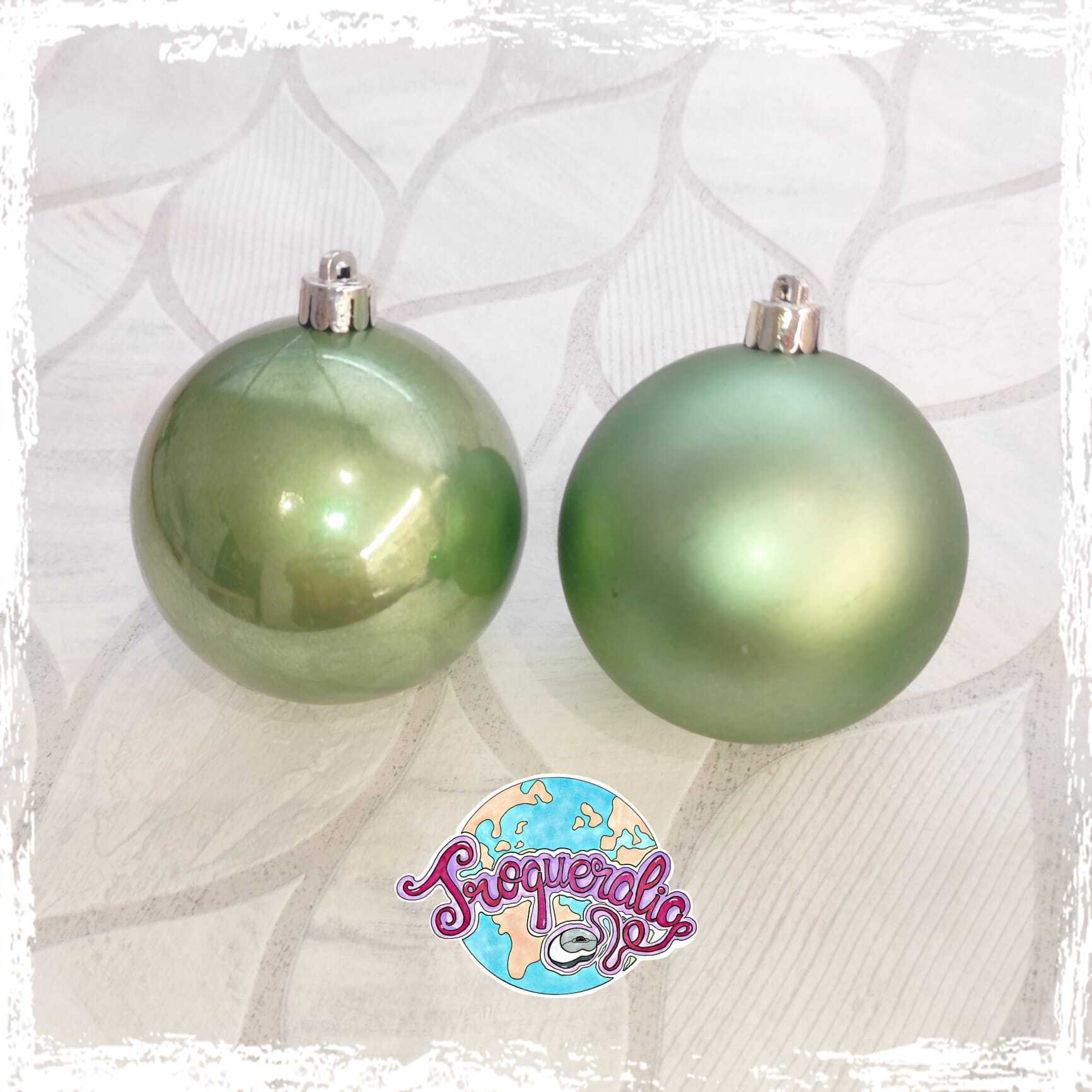 Bola de navidad Verde salvia brillo/mate