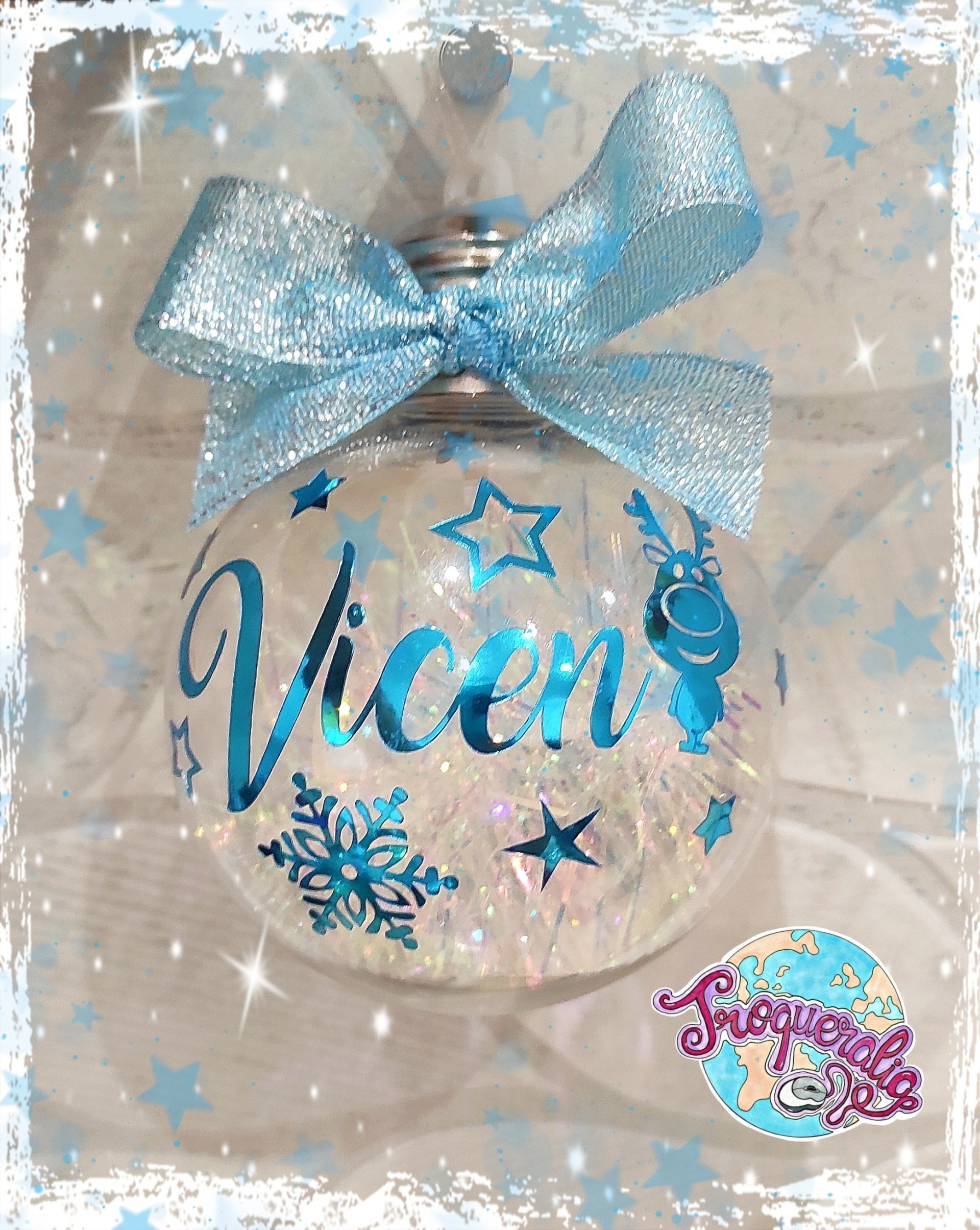 Bola de navidad Transparente con luz