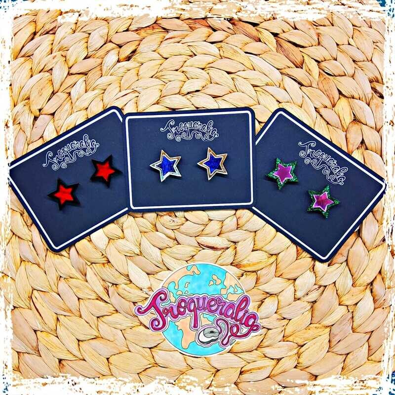 Pendientes estrellas dos colores