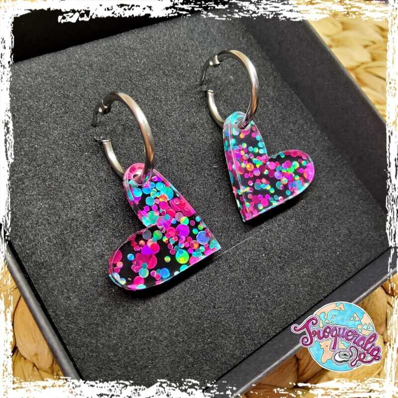 Pendientes corazones fantasía