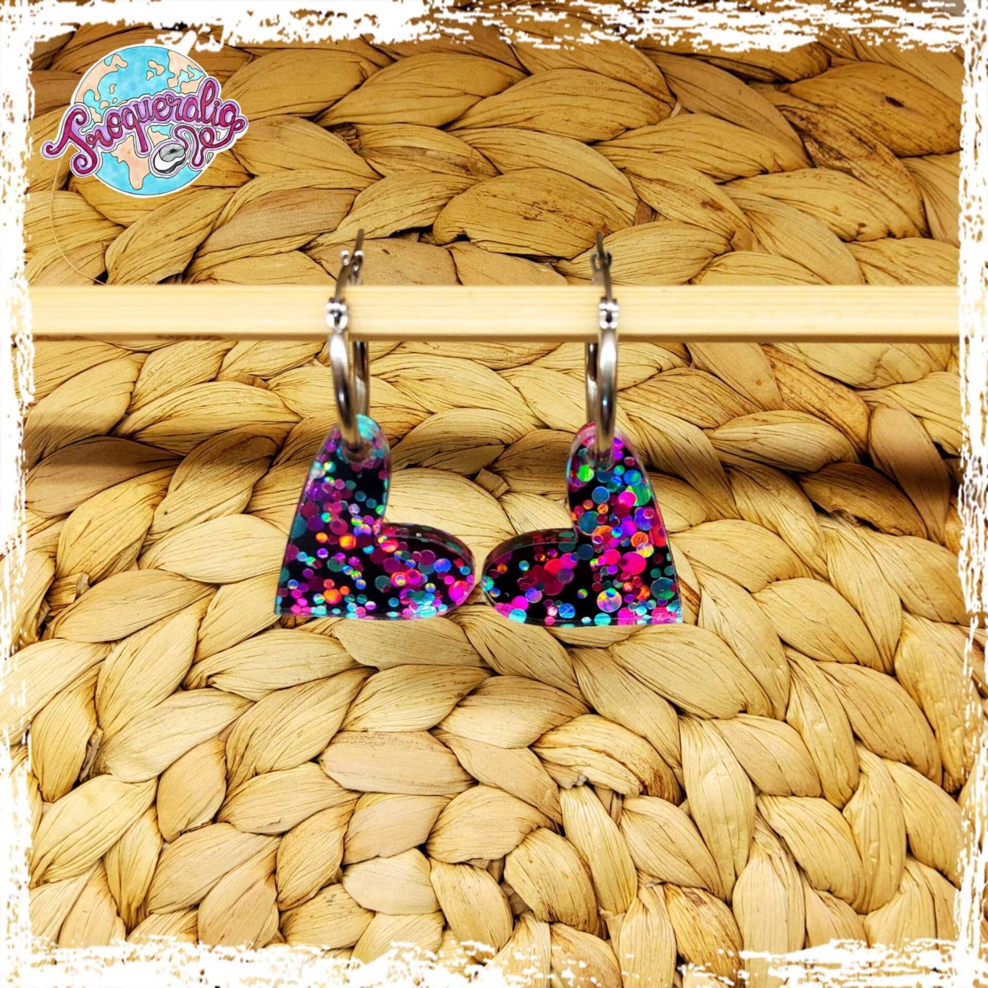 Pendientes corazones fantasía