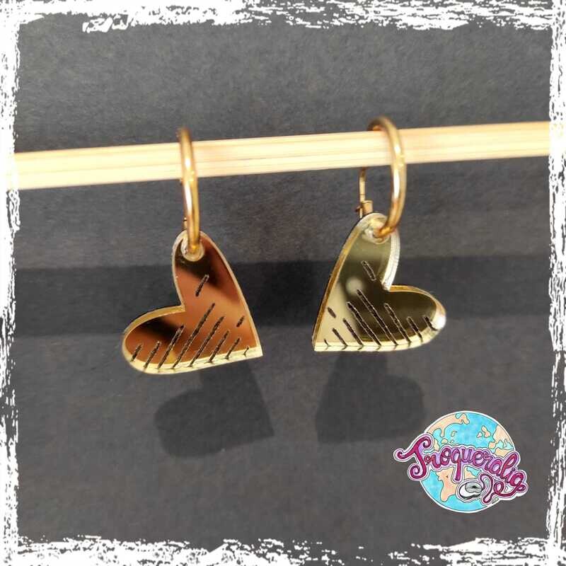 Pendientes corazones con aro