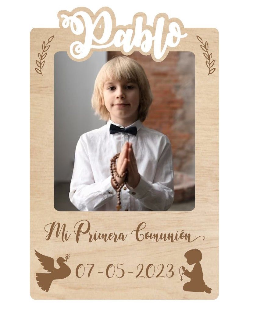 Porta fotos comunión personalizado