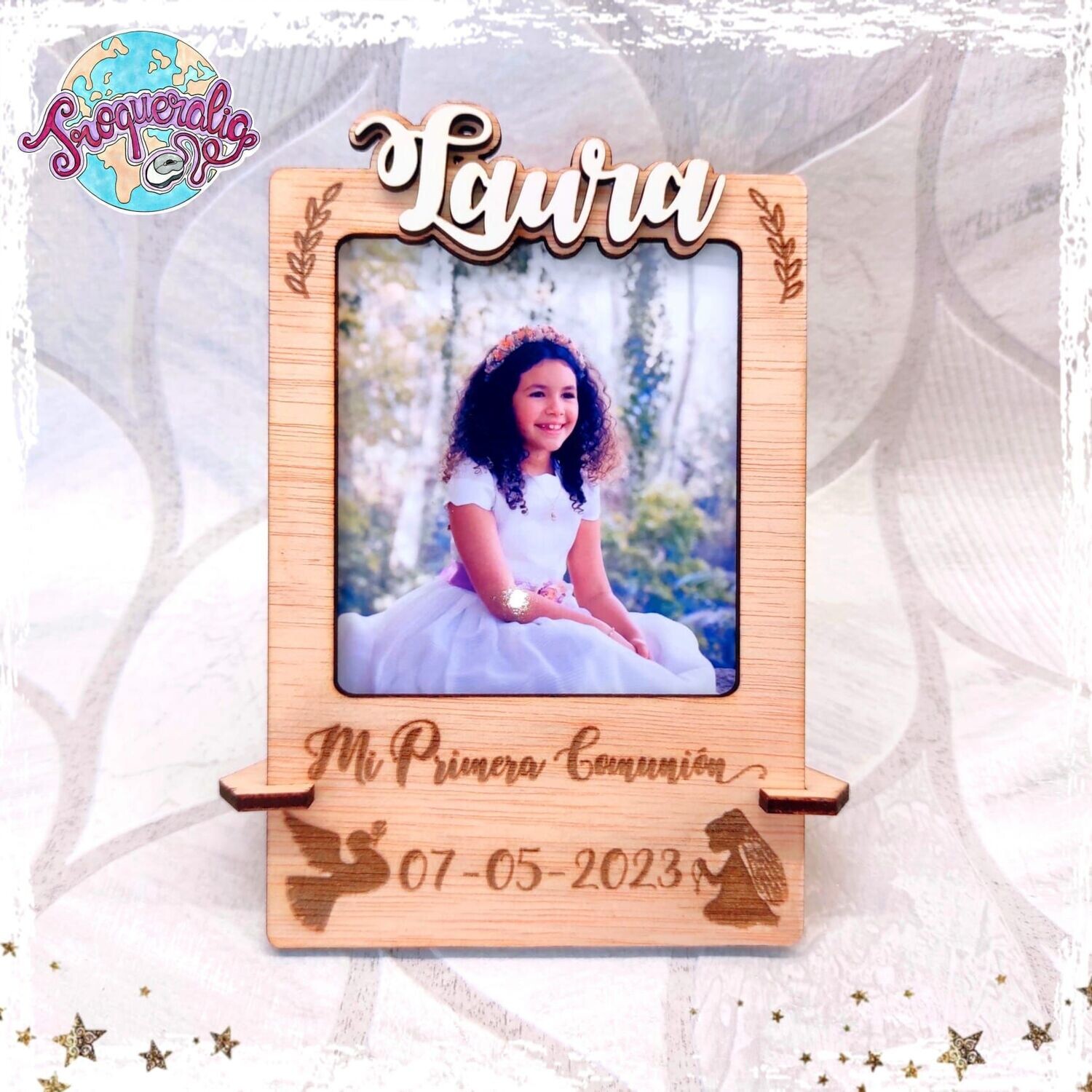 Porta fotos comunión personalizado