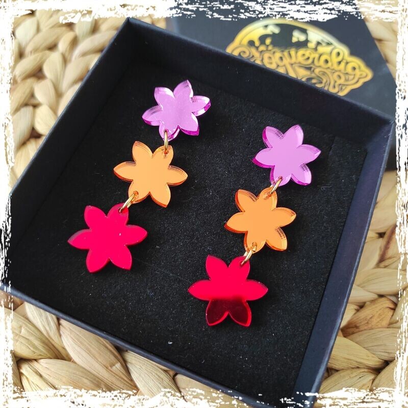 Pendientes Cascada floral