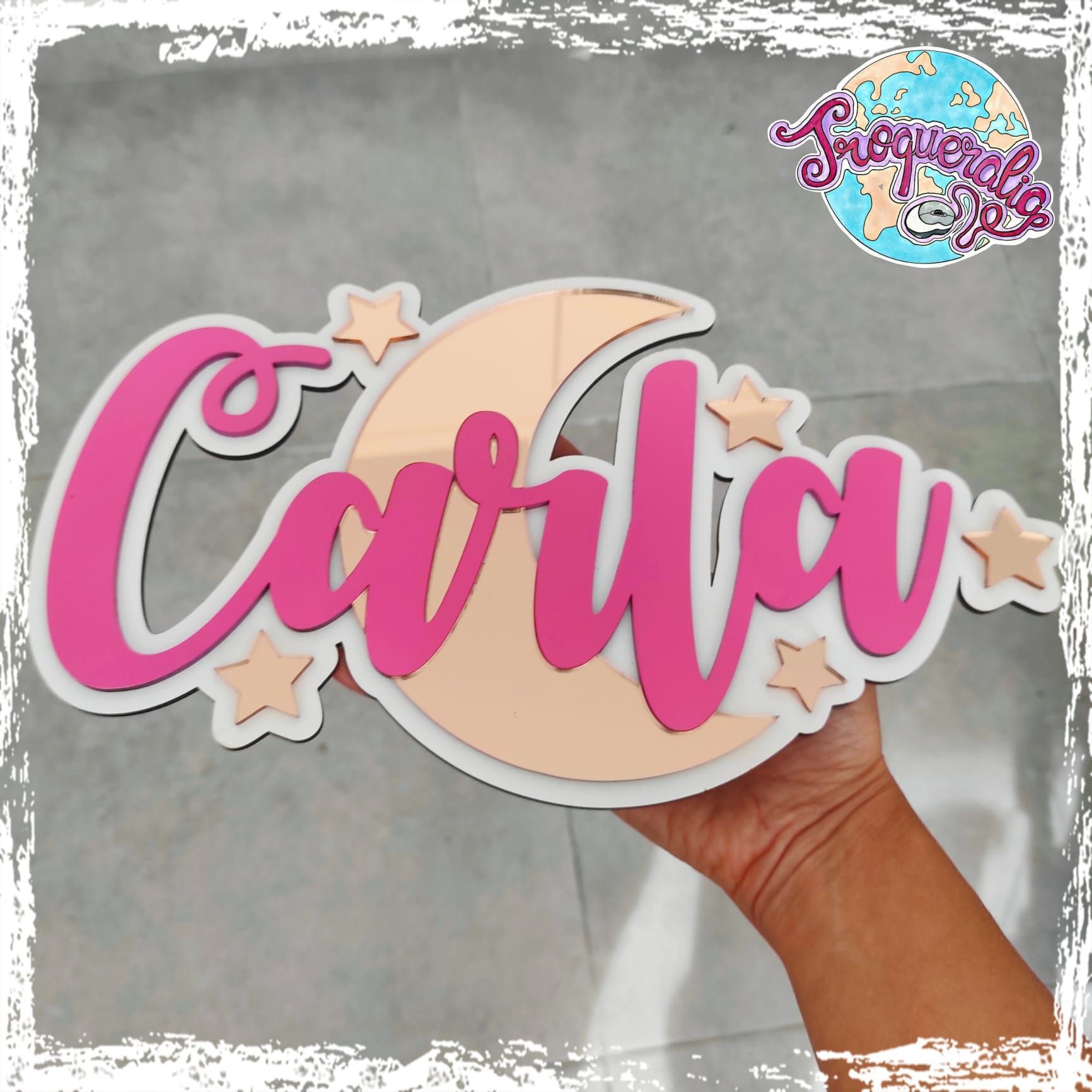 Placa con nombre para pared o puerta