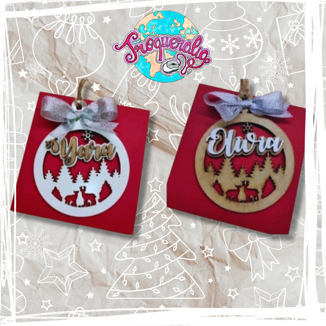 Adorno árbol de navidad madera