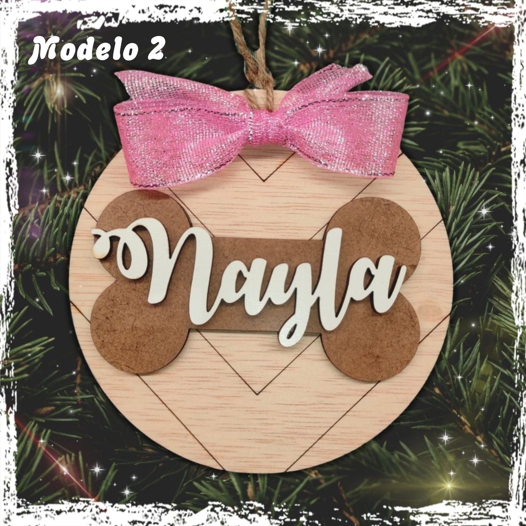 Adorno árbol de navidad Hueso