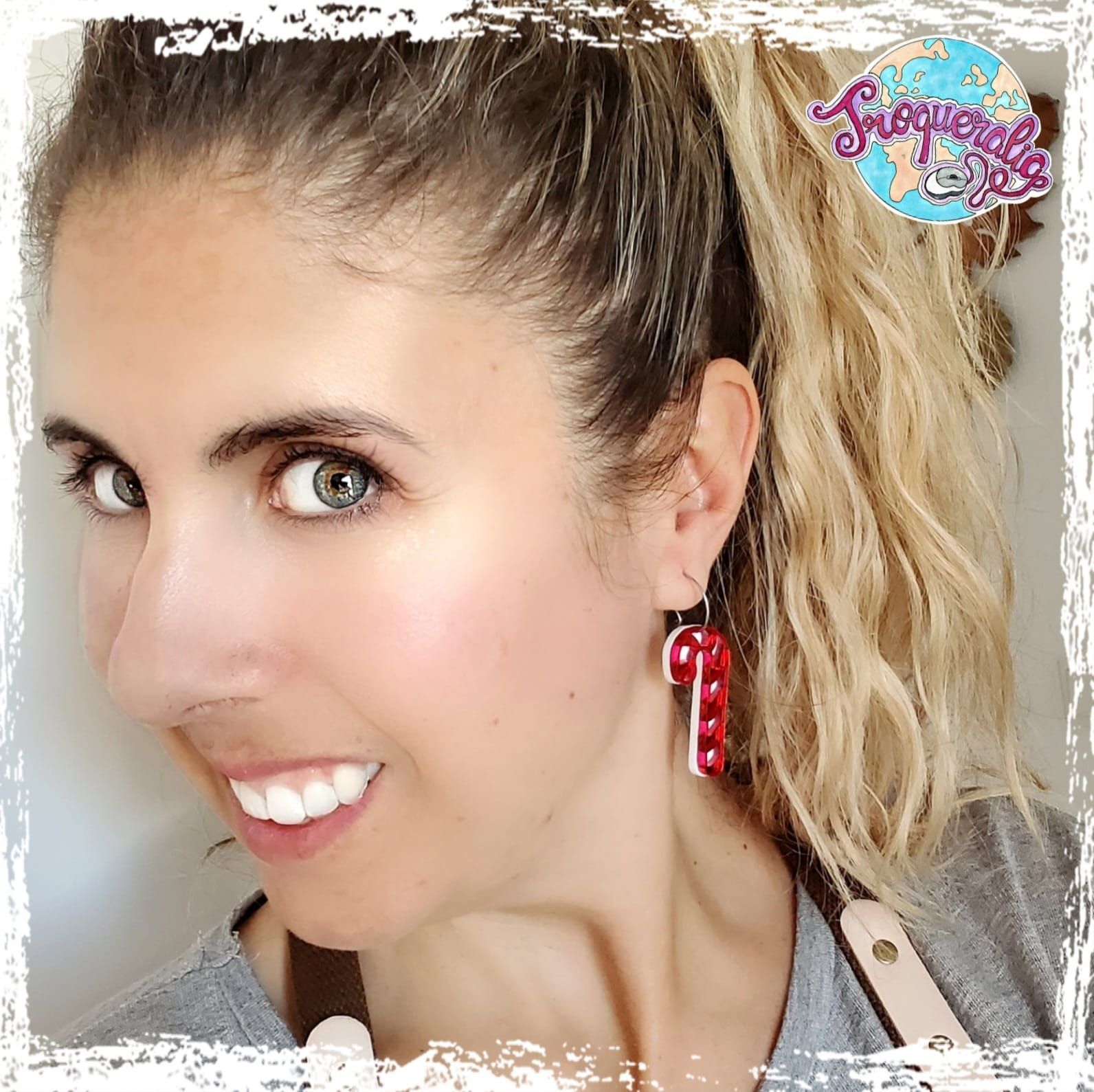 Pendientes bastones navidad