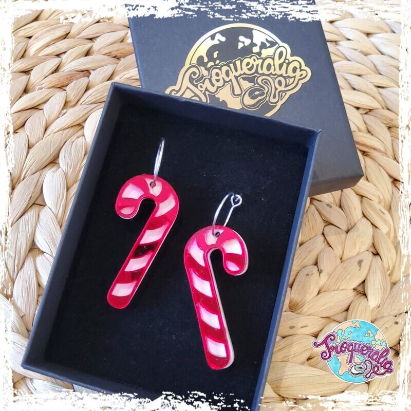 Pendientes bastones navidad