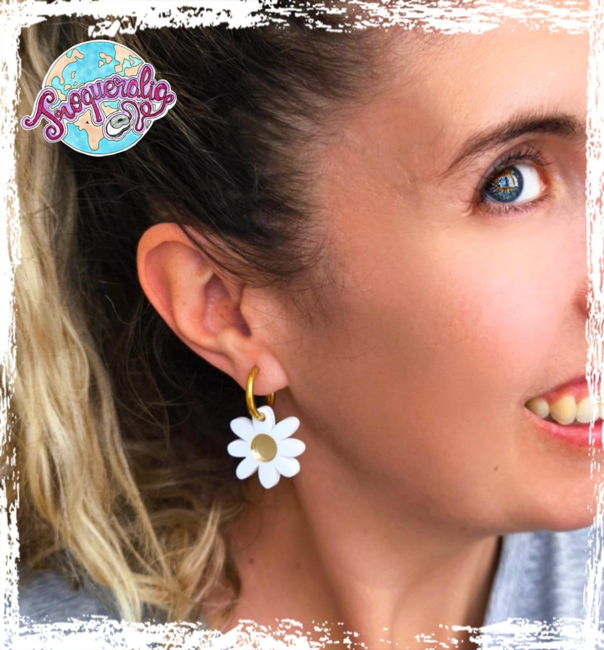 Pendientes Margaritas Aro