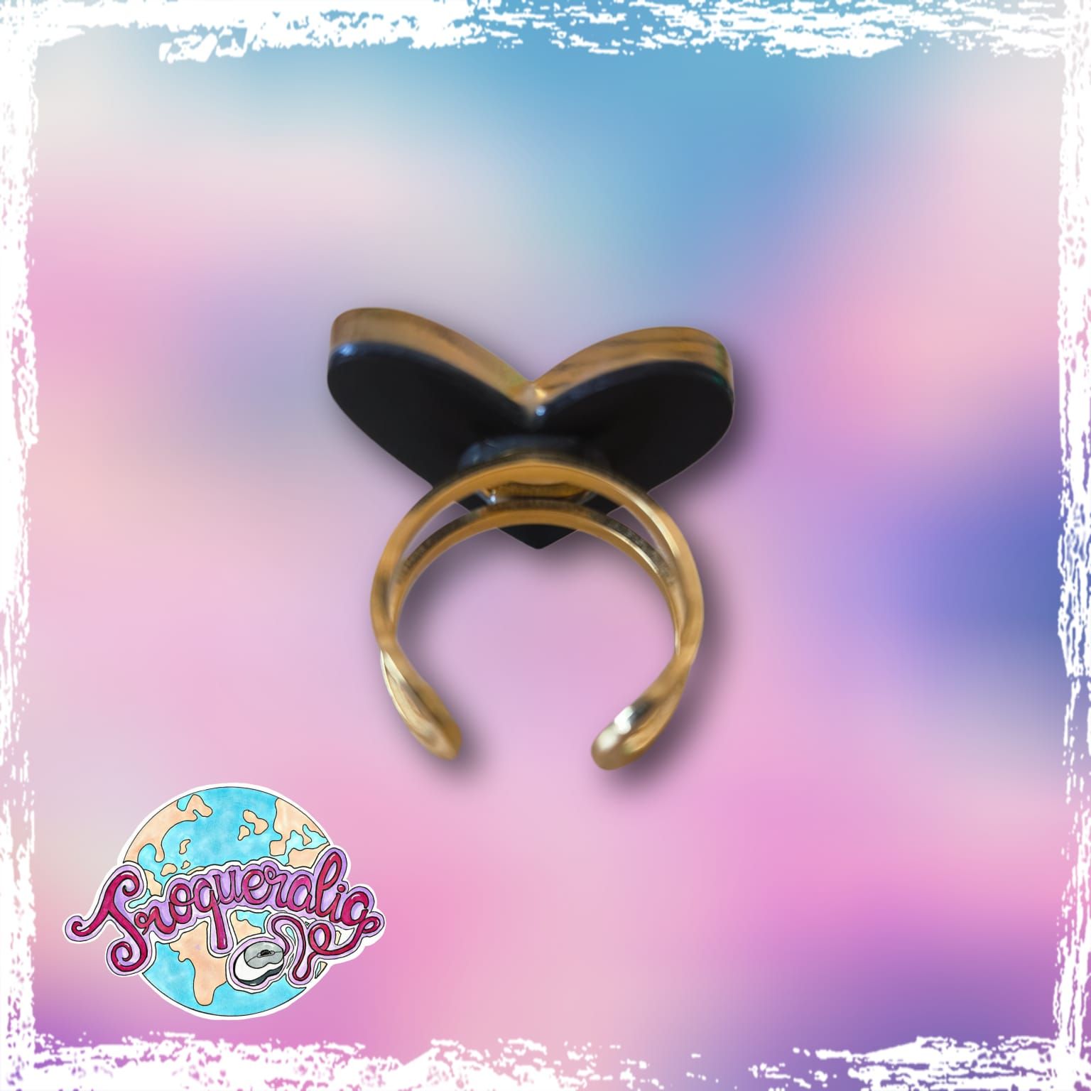 Anillo corazón dorado espejo