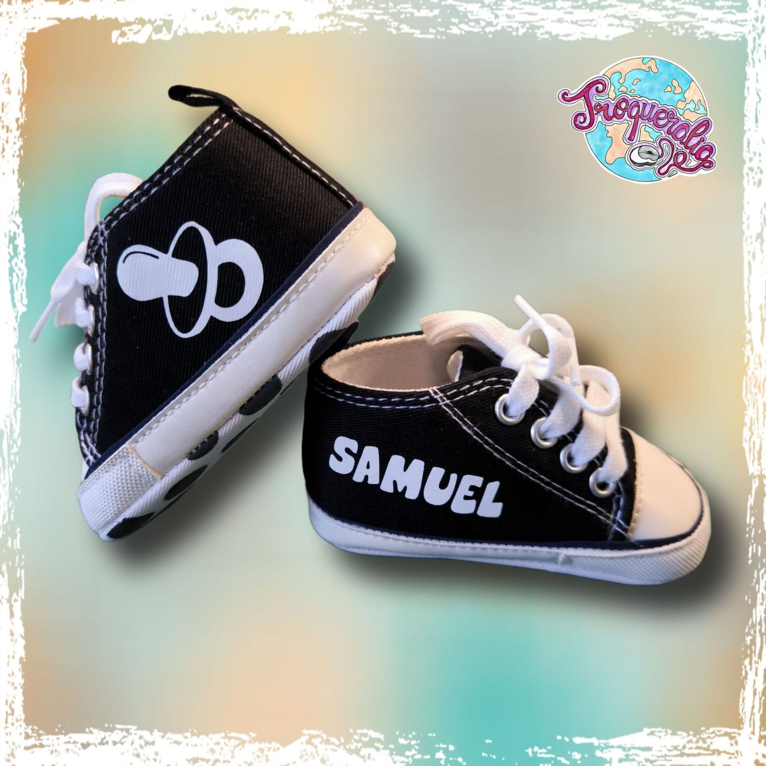 Zapatillas de bebe personalizadas negras