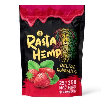 Rasta Hemp Delta 8 THC | Strawberry Gummies | 250MG | 10 Pack