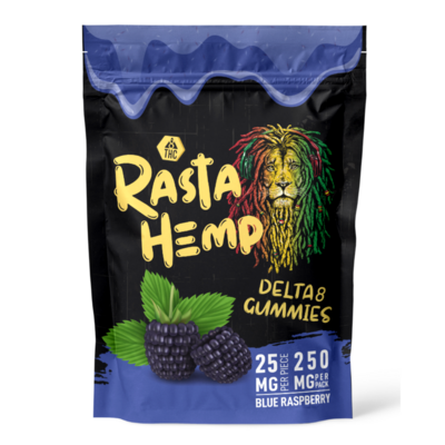 Rasta Hemp Delta 8 THC | Blue Ras Gummies | 250MG | 10 Pack