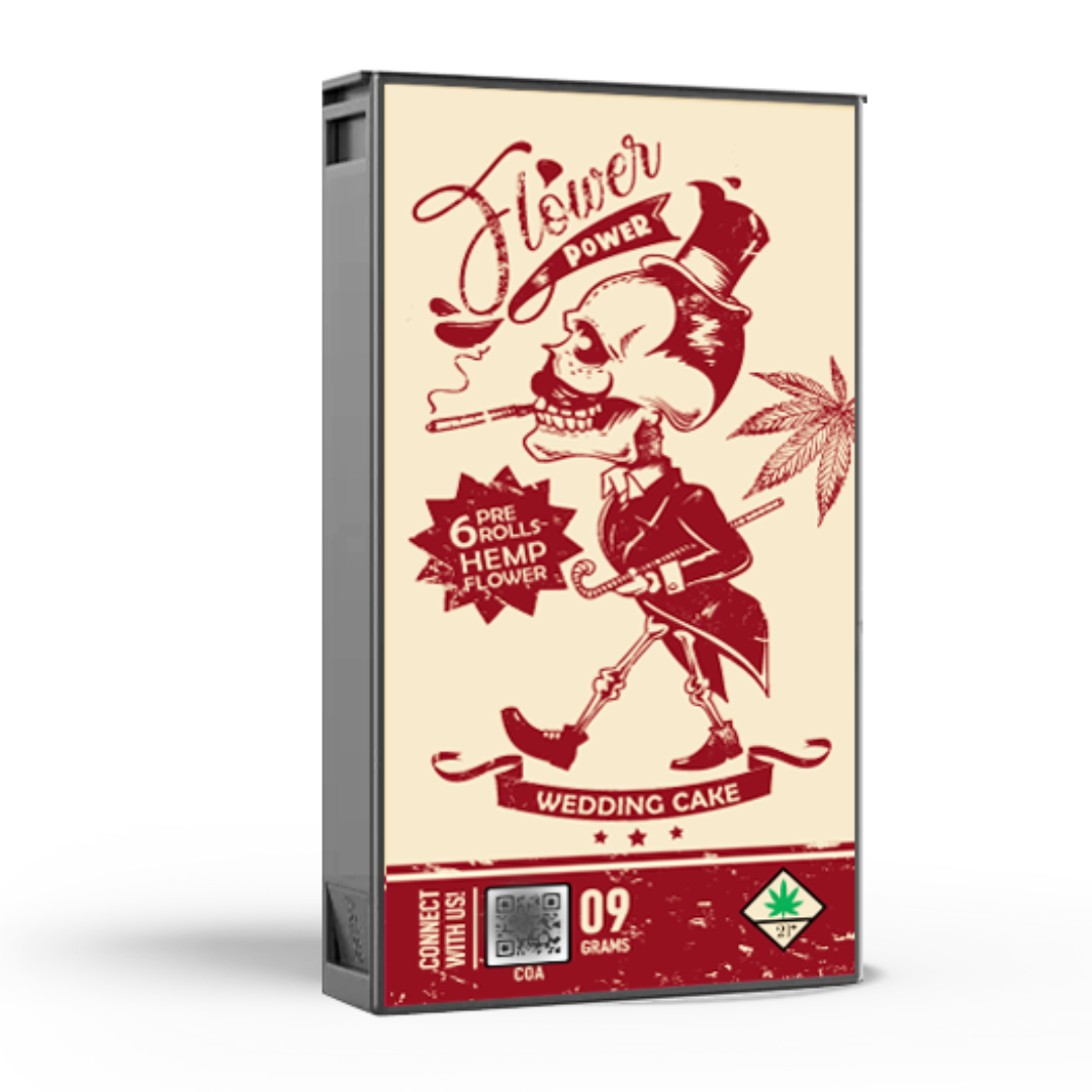 Wedding Cake | Indica | 9 Grams | Hemp Flower Power | 6 Joint Pack