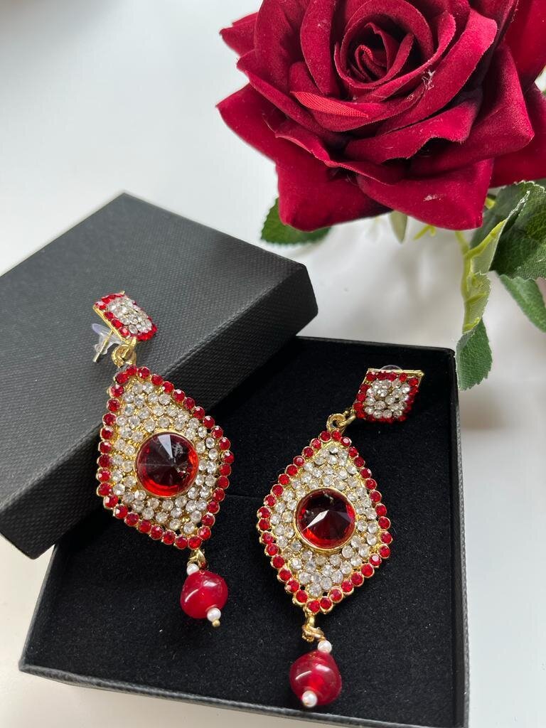Red Crystal Earrings