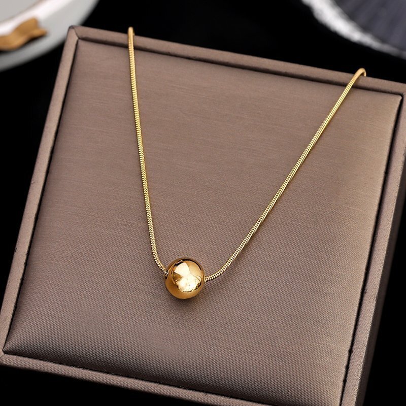 Minimalist Gold Ball Necklace