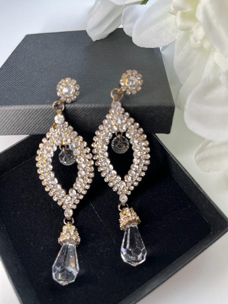 Gold Crystal Drop Earrings