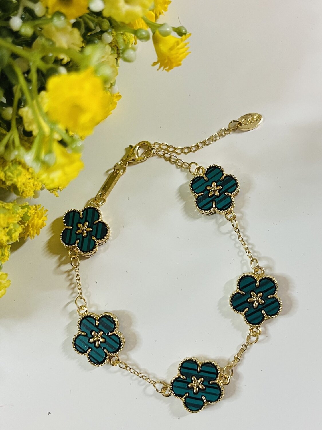 Green Floral Bracelet