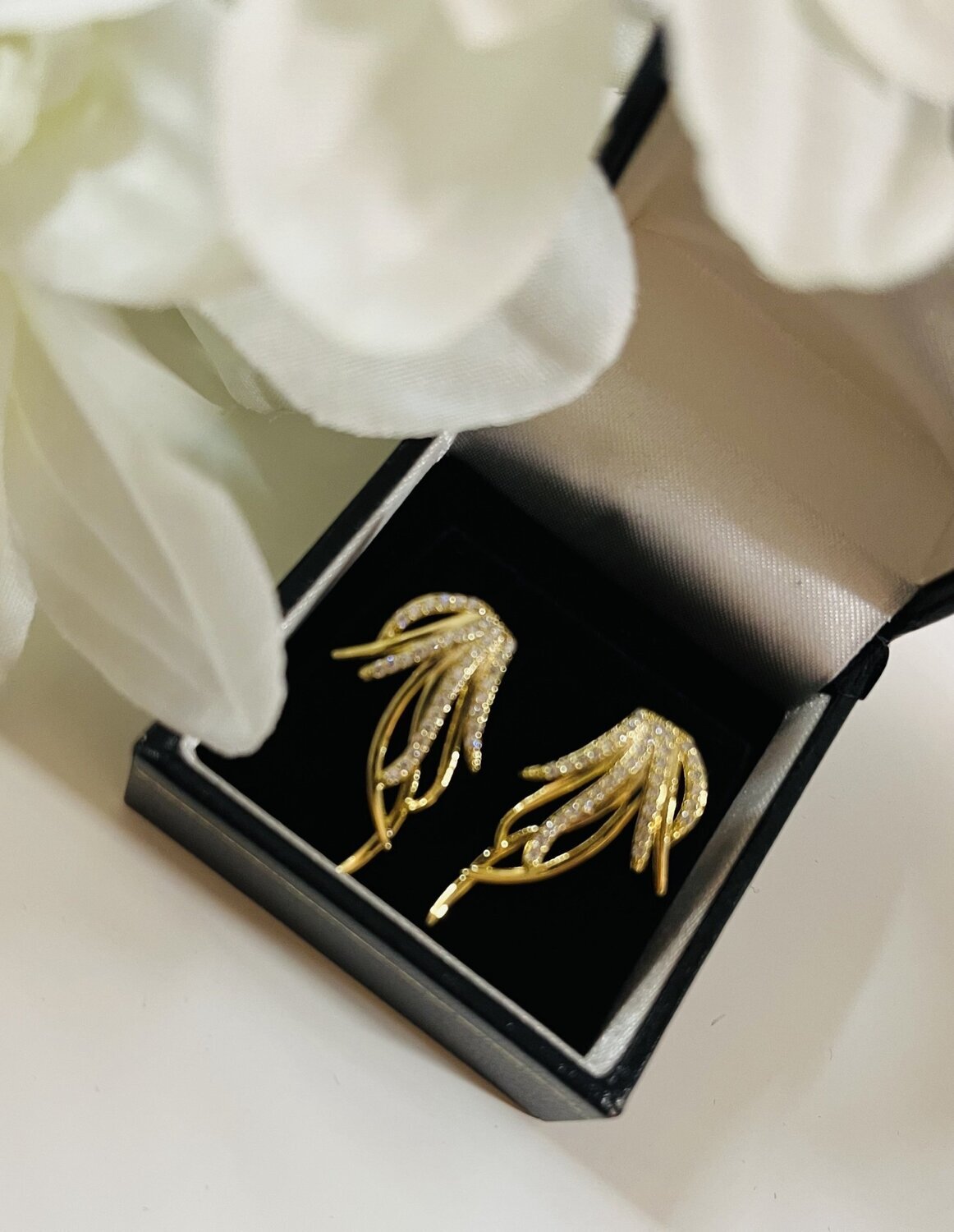 Gold Crystal Fall Earrings
