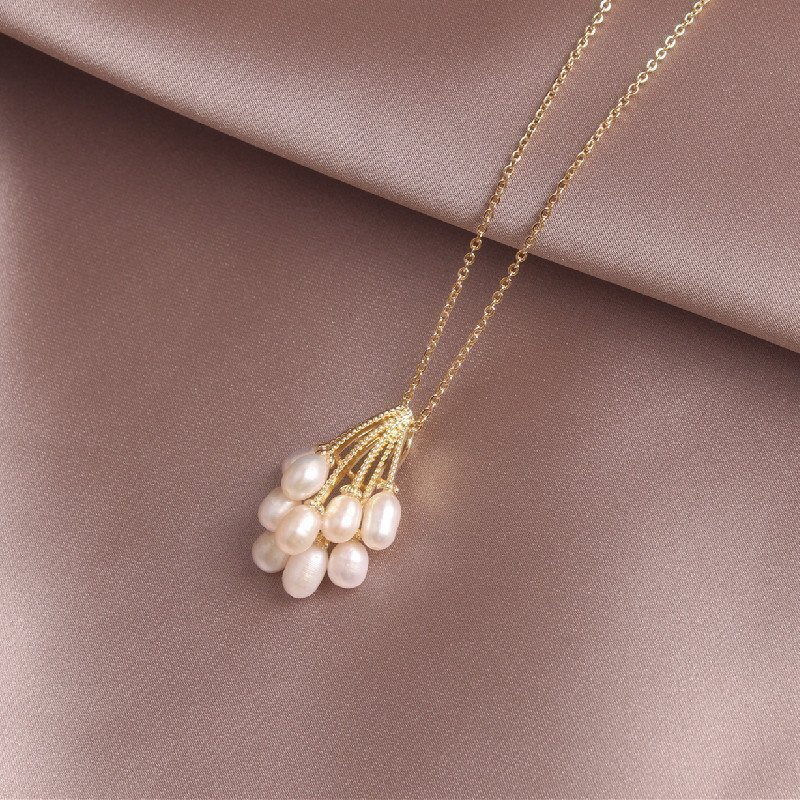 Mini Pearl Cluster Necklace