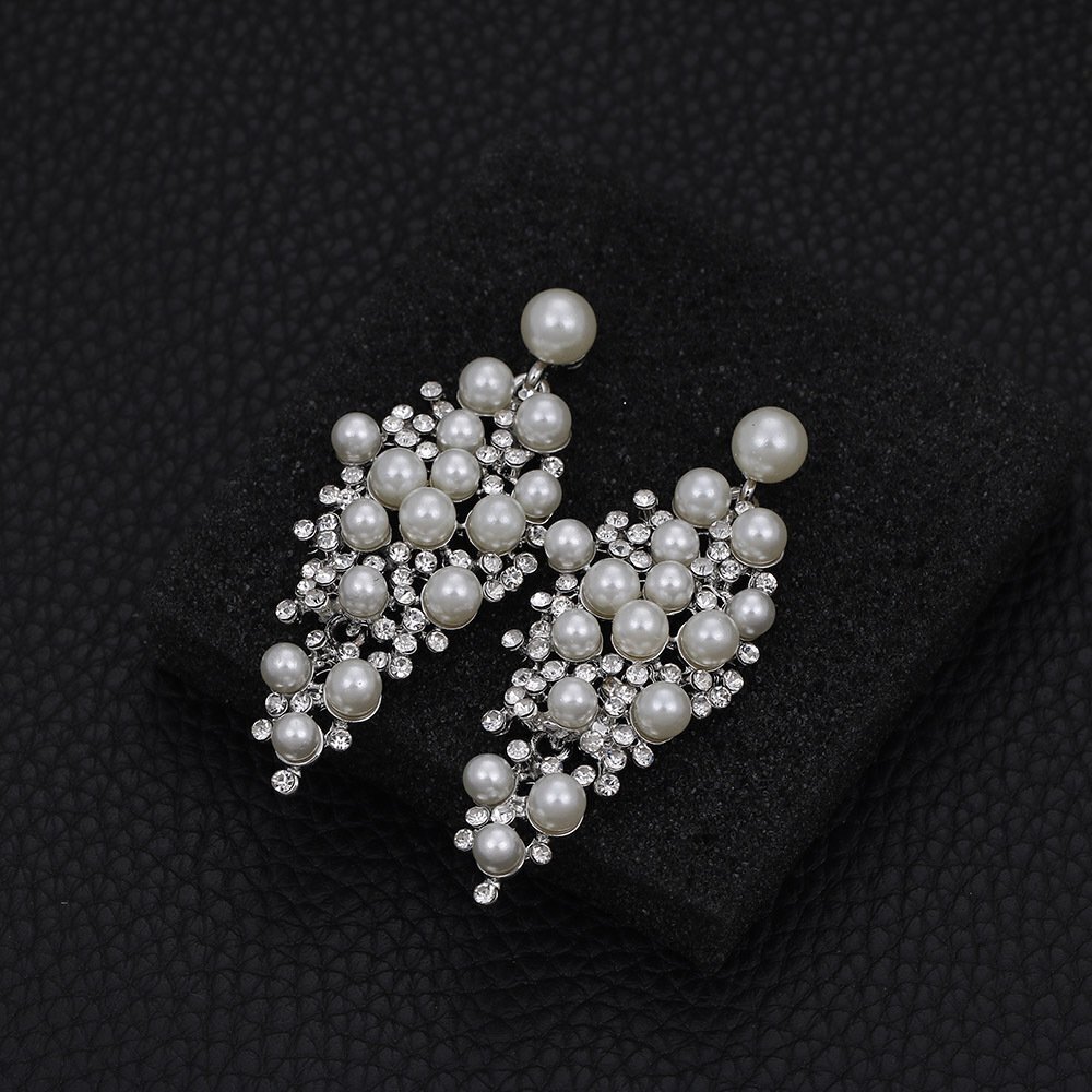 Pearl and Crystal Encrusted Earrings