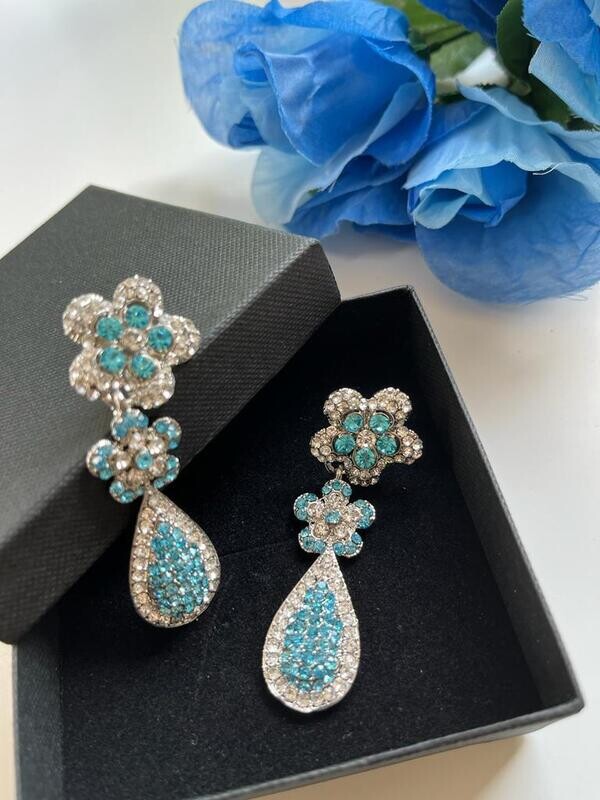 Coloured Crystal Drop Earrings