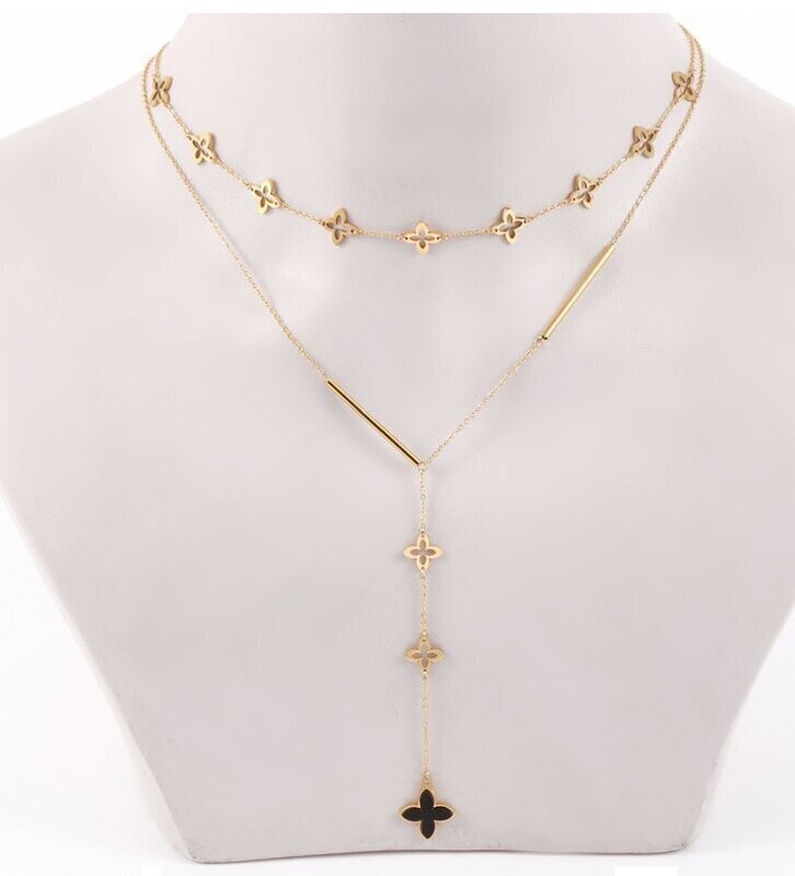 4 Clover Layered Necklace