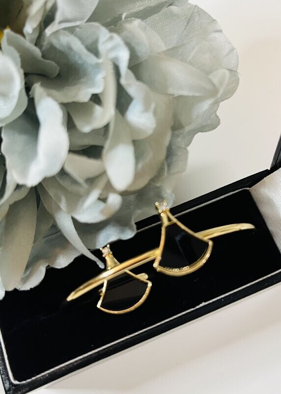 Black Drop Bangle and Ring Set