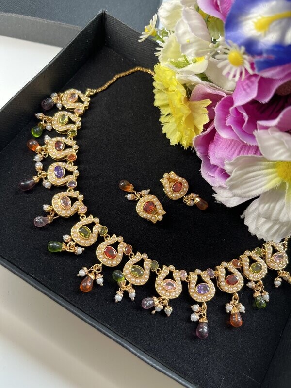 Traditional Multicoloured Necklace and Earring Set Traditional Multicoloured Necklace and Earring Set