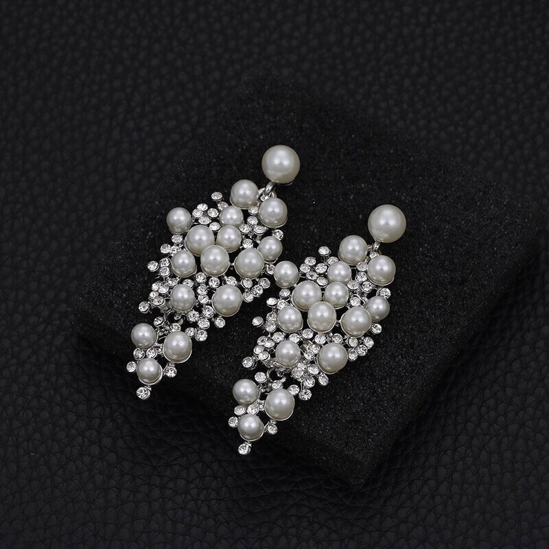 Pearl and Crystal Encrusted Earrings