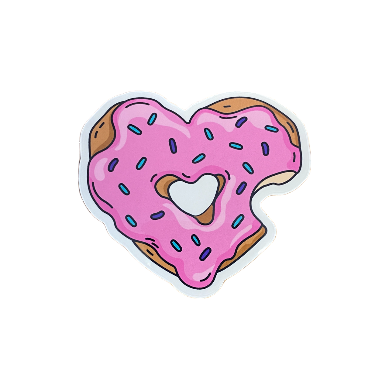 Die Cut heart shaped Donut Sticker