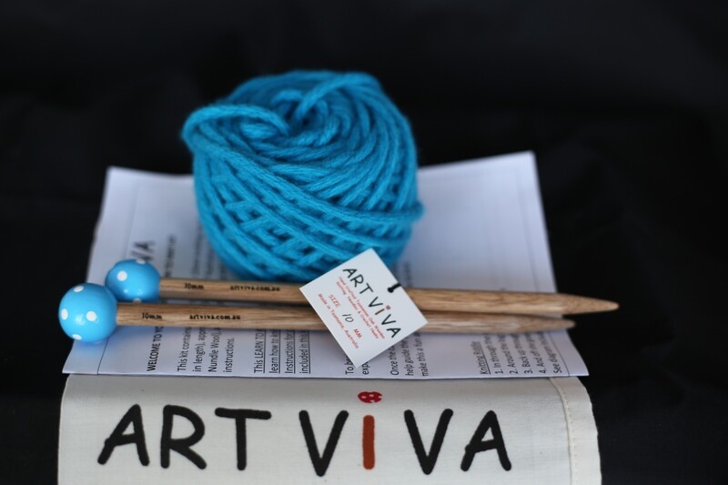 Learn to Knit Kit - Blue