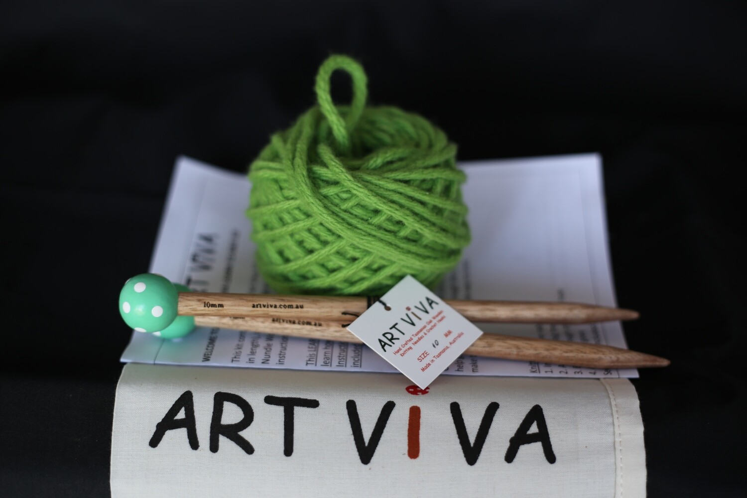 Learn to Knit Kit - Green