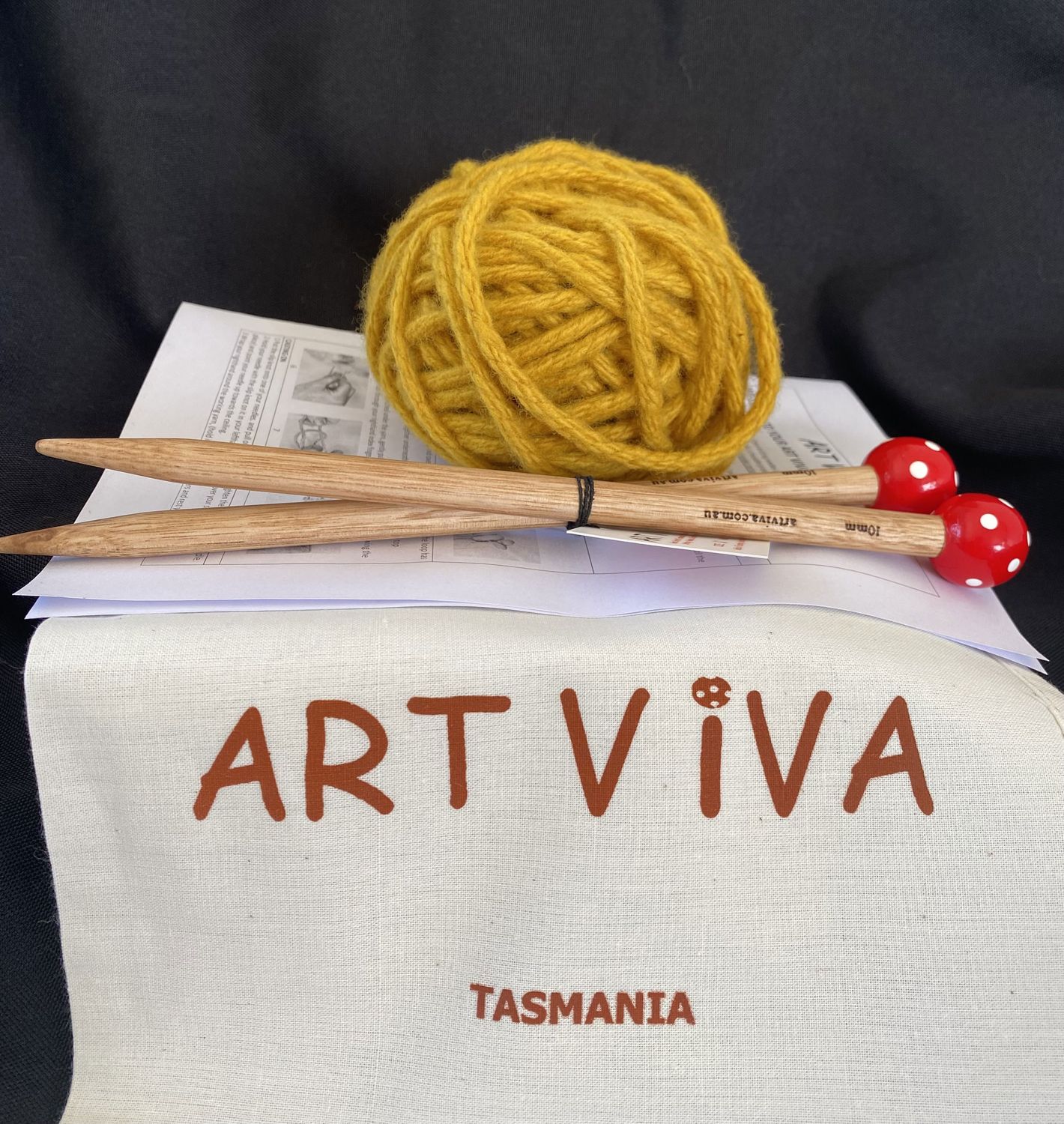 Learn to Knit Kit - Mustard