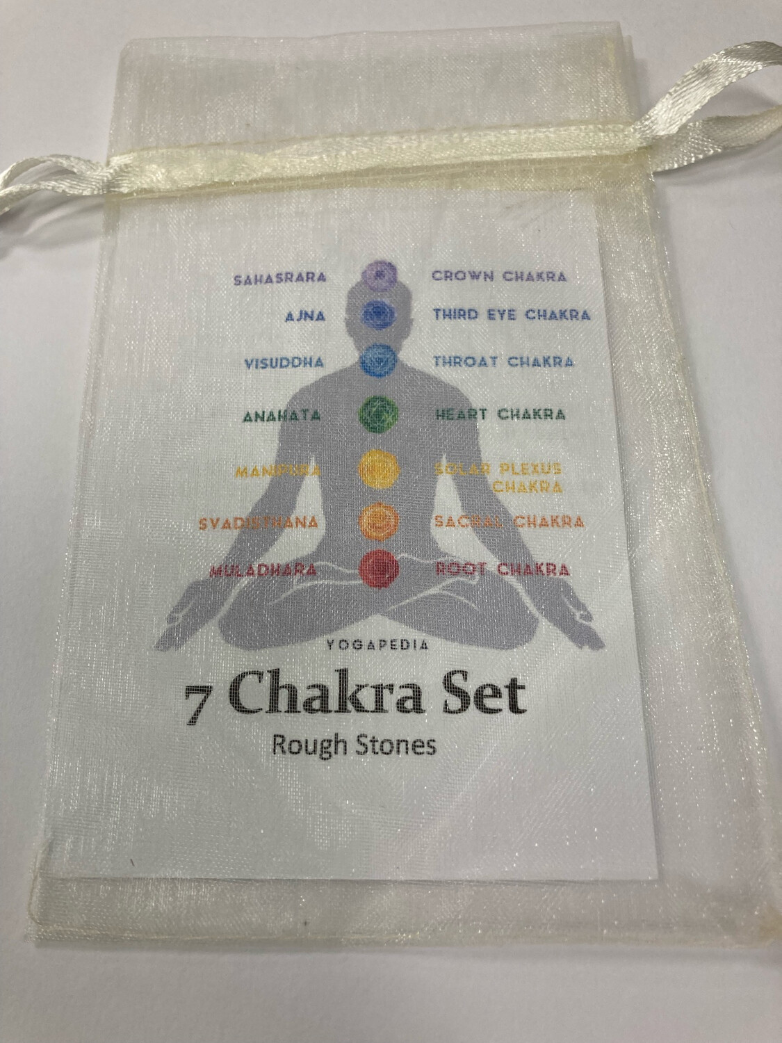 7 Chakra Stones - Rough  pouch