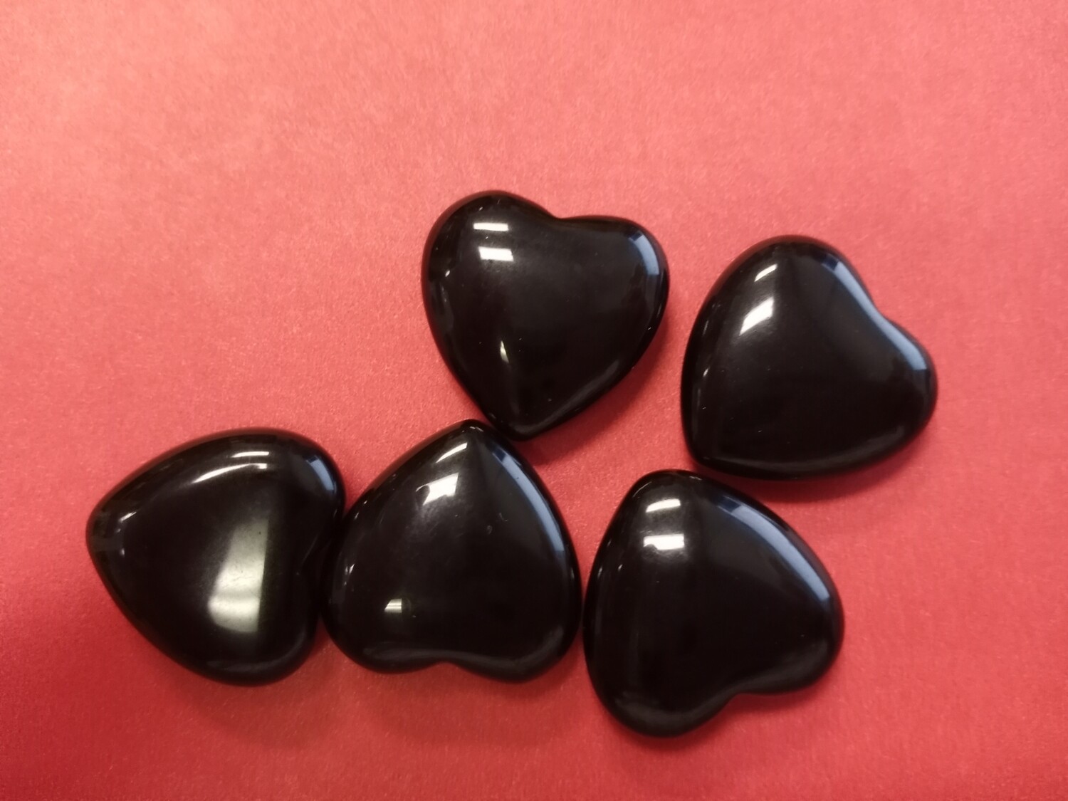 Small black onyx hearts