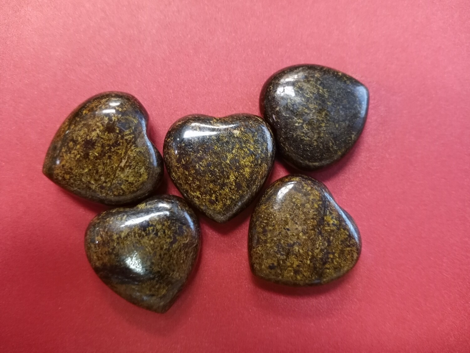 Small bronzite hearts
