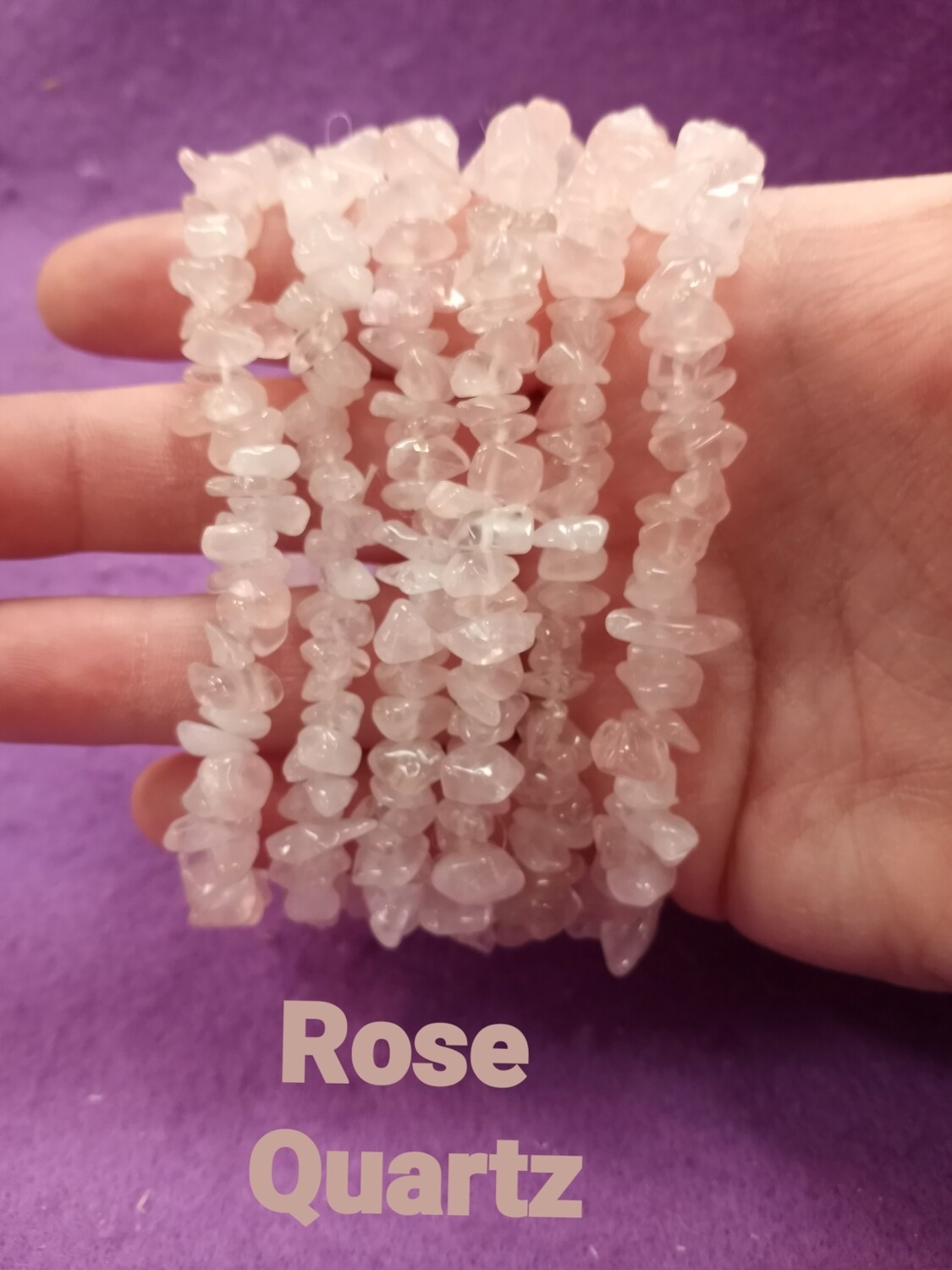 Rose quartz chip bracelet