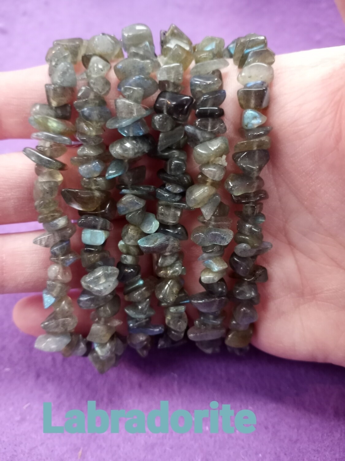 Labradorite chip bracelet