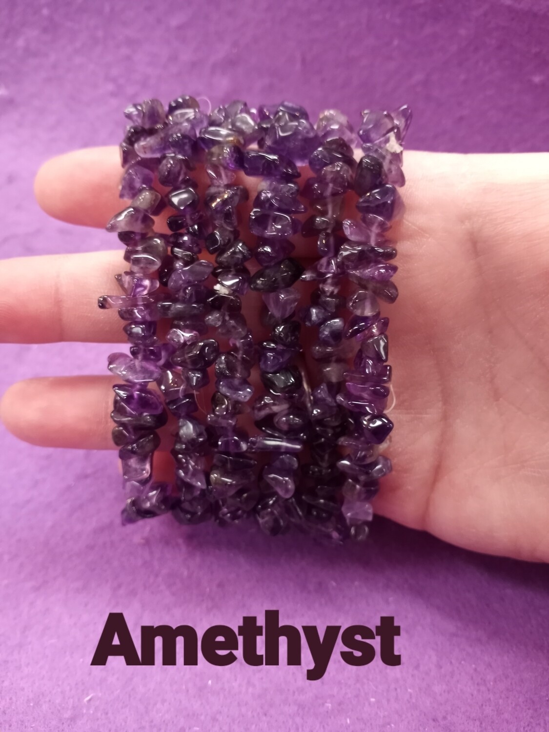 Amethyst chip bracelet