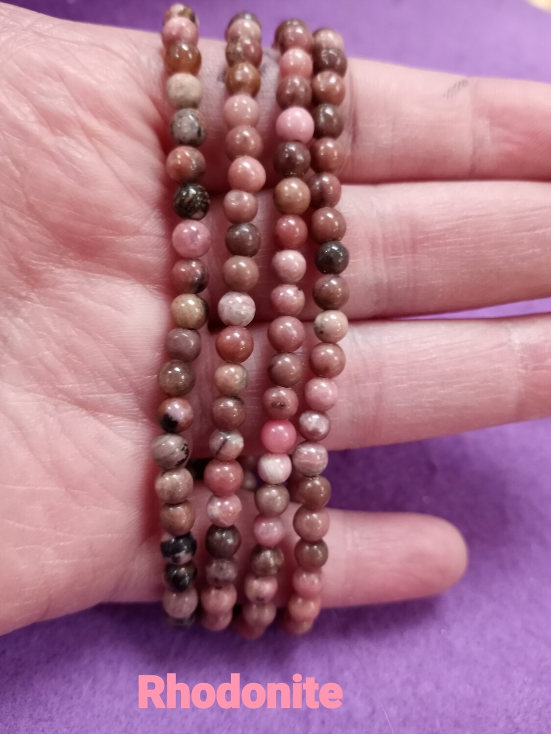 Rhododnite 4mm bracelet